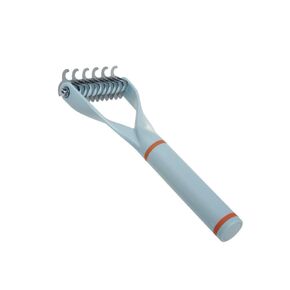 2-في 1 معدن مزدوج الجوانب ، مشط الانفصال عن القطط والكلاب Undercoat وأداة الفراء المتساقط-فرشاة الاستمالة للحيوانات الأليفة (الأزرق)