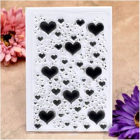 Kwan Crafts Heart Background Clear Stamps لتصنيع البطاقات زخرفة و DIY Scrapbooking