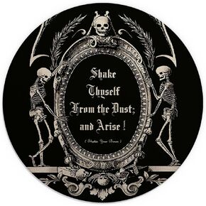 The Undead Arise Gothic Macabre Art Waterproof Small Round Mouse Pad 7.9 x 7.9 Inch, Non-Slip Rubber Base Decor Gaming Mouse pad for Spooky/Goth Home Office Desk Decor, Gifts Gothic Lover, Wife