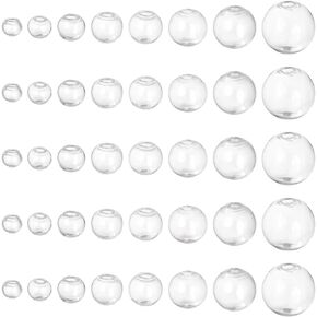 PH Pandahall 160pcs Mini Glass Globe 8 Size Glass Orbs UV Planet Crystal Craft Ball for UV Resin Dice Charms Morning Making 825mm
