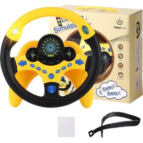 BETTERLINE Toy Wheel for Kids, Driving Simulation with Lights and Sounds, Pretend Driving Toy for Boys and Girls, Kids Interactive Toys