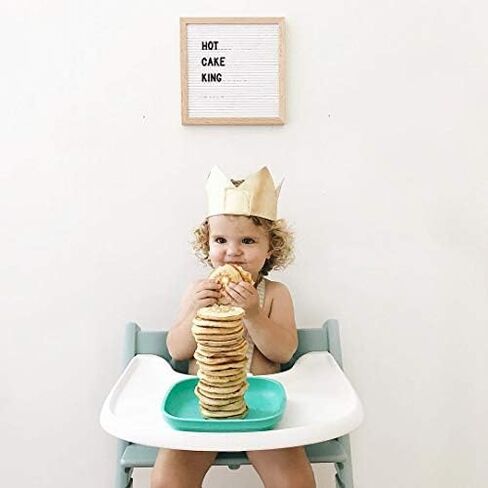 Re-Play Made in USA Toddler Dinnerware Set - 10 oz. Open Cup, 7" Flat Plate, 12 Oz. Bowl, Rounded Tip Fork and Deep Scoop Spoon - Dishwasher/Microwave Safe Plastic Dinnerware Set - Orange in Kuwait