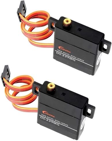 2Pcs Corona DS239MG Digital Servo Motor Slim Wing Metal Gear 4.6kg/0.15sec/22g for RC Glider Fixed-Wing Plane Robot in Kuwait