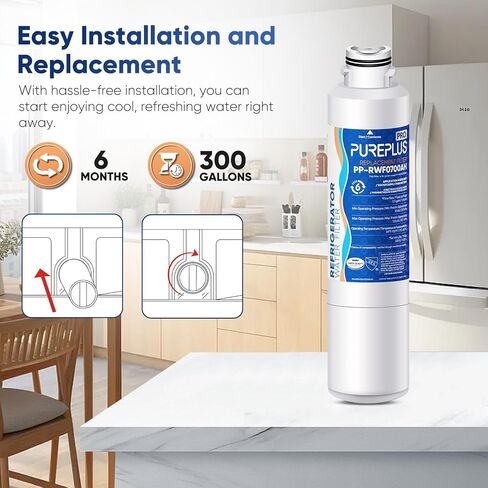 PUREPLUS DA29-00020B Refrigerator Water Filter Replacement for Samsung RF28HMEDBSR, RF263BEAESR, HDX FMS-2, HAF-CIN/EXP, RF4287HARS, RF28HFEDBSR, DA29-00020A, RF261BEAESR, DA97-08006A, 469101, 3PACK in Kuwait