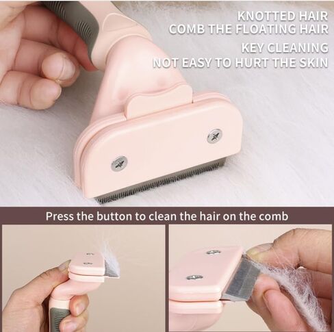 TopMed ETS Deshedding Tool For Dogs & Cats, Pet Grooming Brush For All Kind Of Pet Hair, Reduces Shedding Effectively Proven Grooming Tools for Dogs Cats and Other Animals (Small, Pink) in Saudi Arabia