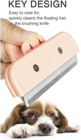 TopMed ETS Deshedding Tool For Dogs & Cats, Pet Grooming Brush For All Kind Of Pet Hair, Reduces Shedding Effectively Proven Grooming Tools for Dogs Cats and Other Animals (Small, Pink) in Saudi Arabia