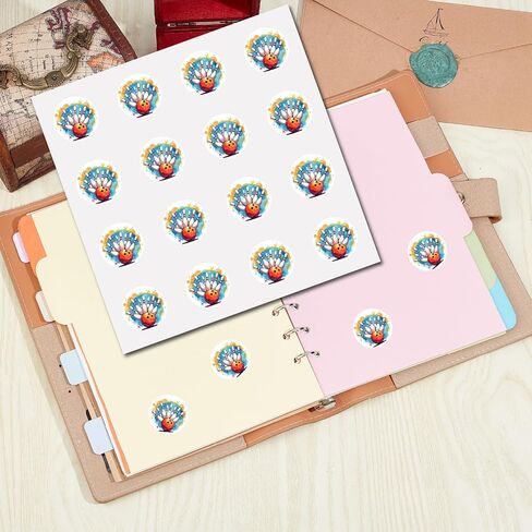 CREATCABIN 128Pcs Bowling Sticker Sports Planner Stickers Self-Adhesive Helmet Sticker Waterproof Round Dot Cartoon Decals Bulk Tags for Scrapbooking Craft Calendar Water Bottles Laptop Letter 2.5cm in Saudi Arabia