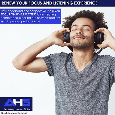 وسائد أذن بديلة QC35 / QC35 ii وعصابة رأس QC35 / QC35 ii Headband V3 وسادة متوافقة مع سماعات Bose QuietComfort 35 (QC35) وBose QuietComfort 35 ii (QC35 ii) (أزرق منتصف الليل) in Kuwait