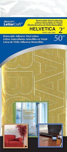 Westcott Lettercraft Permanent Vinyl Lettering Helvetica, 1-Inch, Gold (16359) in Saudi Arabia
