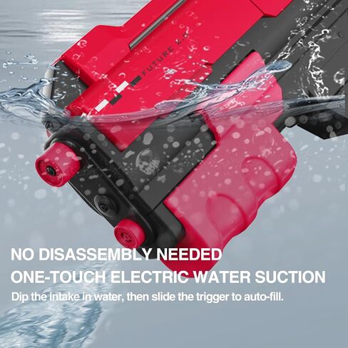 Electric Water Gun with LED Chasing Lights, 35 FT, Automatic & Manual Dual Mode High Powered High Capacity Squirt Guns for Adult Kid (Red) in Saudi Arabia