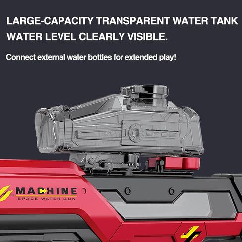 Electric Water Gun with LED Chasing Lights, 35 FT, Automatic & Manual Dual Mode High Powered High Capacity Squirt Guns for Adult Kid (Red) in Saudi Arabia