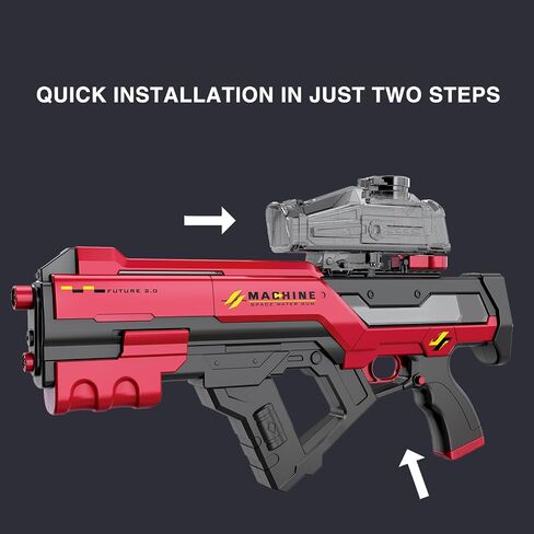 Electric Water Gun with LED Chasing Lights, 35 FT, Automatic & Manual Dual Mode High Powered High Capacity Squirt Guns for Adult Kid (Red) in Saudi Arabia