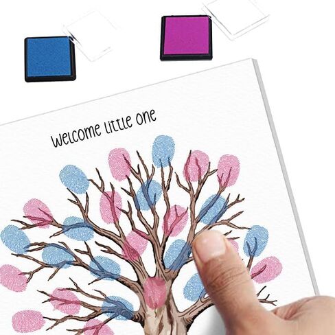 Azbuk Winnie Baby Gender Reveal Guest Book, Baby Shower Winnie Fingerprint Tree, Baby Shower Signature Book with Ink, Gender Reveal Party Creative Game Keepsake in Saudi Arabia