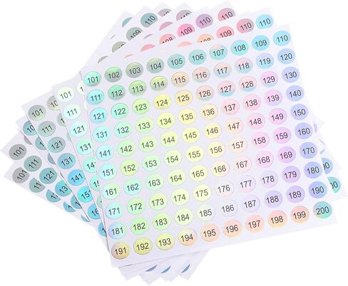 MECCANIXITY Laser Number Stickers, Number 1 to 100 Round Self Adhesive Reflective Sticker for Inventory, Storage Organizing, 10 Sheets(1000pcs) in Saudi Arabia
