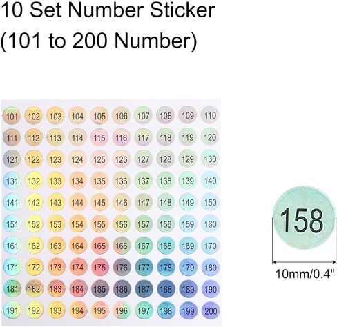 MECCANIXITY Laser Number Stickers, Number 1 to 100 Round Self Adhesive Reflective Sticker for Inventory, Storage Organizing, 10 Sheets(1000pcs) in Saudi Arabia