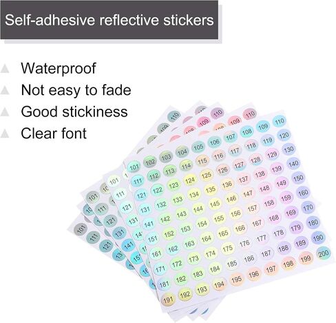 MECCANIXITY Laser Number Stickers, Number 1 to 100 Round Self Adhesive Reflective Sticker for Inventory, Storage Organizing, 10 Sheets(1000pcs) in Saudi Arabia