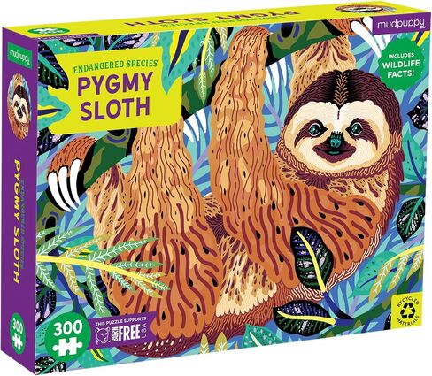 Mudpuppy Asian Elephants Endangered Species 300 Piece Puzzle from Mudpuppy - Celebrate Threatened Creatures with This Jigsaw Puzzle for Kids, 1% Donated to Born Free USA, 24" x 18", Ages 7+ in Saudi Arabia