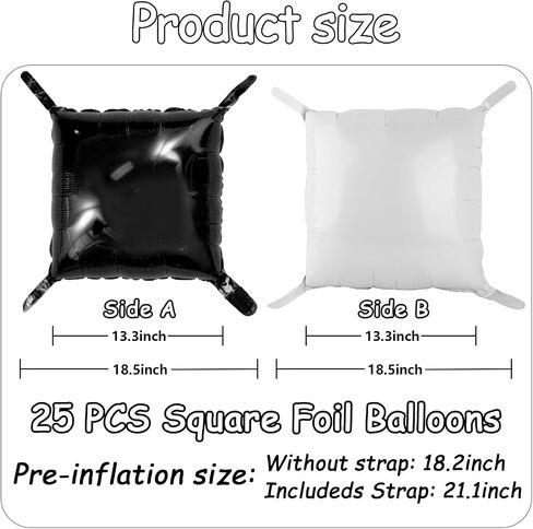 MEMOVAN Black White Square Foil Balloons Wall Double Sided Checkered Balloon Backdrop Balloons Arch Garland Black White Checkered Balloon Backdrop for Racing Themed Birthday Wedding Baby Shower 25pcs in Saudi Arabia