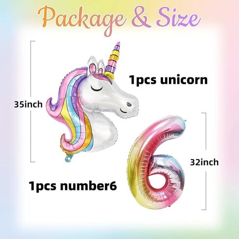 Unicorn Birthday Party Decorations for Girls,4th Birthday Party Balloon Set with Happy Birthday Banner,Foil Balloons Large Unicorn Balloons and Heart and Star Baby Shower Party Supplie (Number 4) in Saudi Arabia