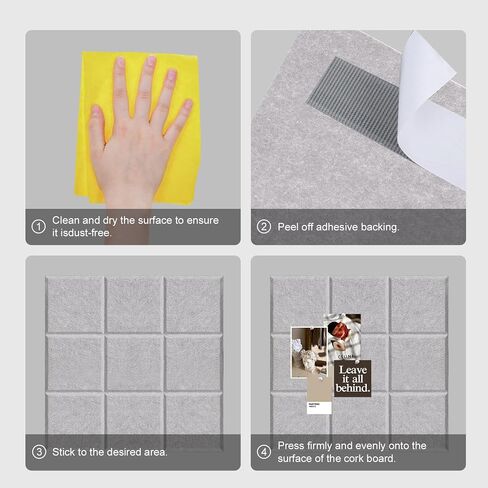 Moonlight Gray Felt Bulletin Board Set - لوحات تنظيم الحائط 6 قطع | الديكور متعدد الاستخدامات للمكتب والمنزل والفصول الدراسية (Moonlight Gray) in Saudi Arabia