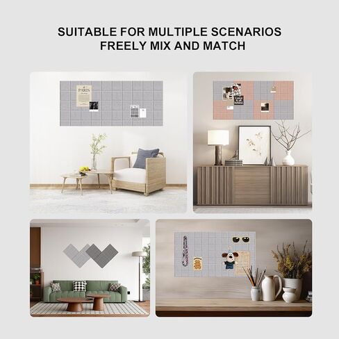 Moonlight Gray Felt Bulletin Board Set - لوحات تنظيم الحائط 6 قطع | الديكور متعدد الاستخدامات للمكتب والمنزل والفصول الدراسية (Moonlight Gray) in Saudi Arabia