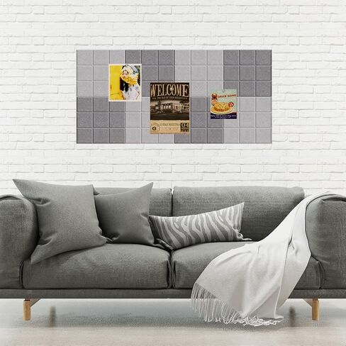 Moonlight Gray Felt Bulletin Board Set - لوحات تنظيم الحائط 6 قطع | الديكور متعدد الاستخدامات للمكتب والمنزل والفصول الدراسية (Moonlight Gray) in Saudi Arabia