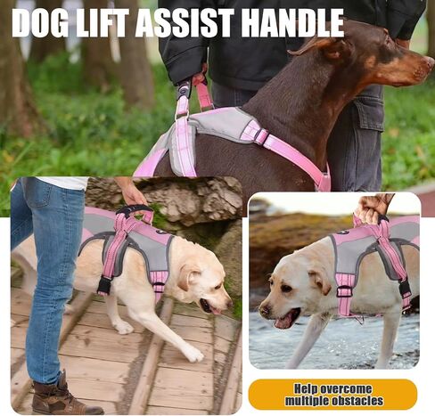 Mihachi Dog Harness for Medium Dogs, Escape Proof No Pull Service Vest with Reflective Strips and Control Handle, Adjustable and Cozy for Easy Walking, No Choke Pet Harness with 2 Metal Rings, Blue M in Saudi Arabia