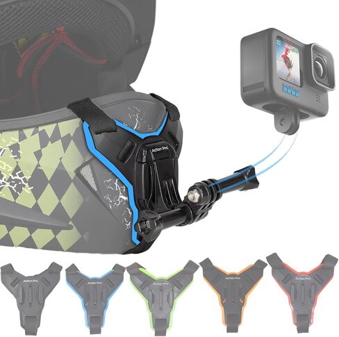 Action Pro™ Helmet Chin Mount Strap Compatible with GoPro Hero 12 11 10 9 8 7 6 5 4 SJCAM DJI Osmo Insta 360 and All Action Cameras (Blue) in Saudi Arabia