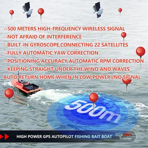 JABOBOAT High Speed RC Fishing Bait Boats for Ocean Lake Fishing, 500M Range, 4.5KG Load, Cruise Control in Saudi Arabia