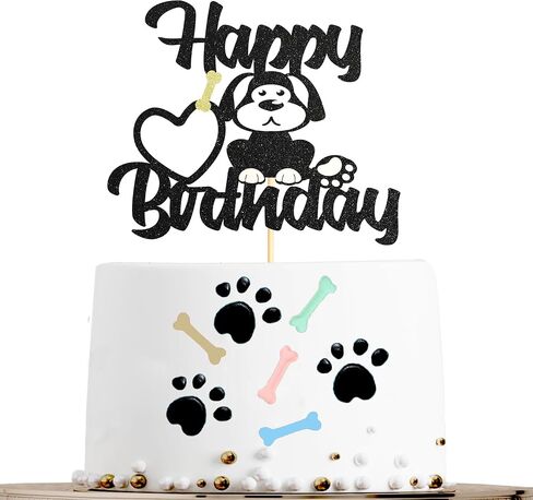Sotpot 1PC Cat Birthday Cake Topper Black Glitter Kitten Baby Cake Picks for Cat Kitten Theme Baby Shower Kids Birthday Decoration Supplies in Saudi Arabia
