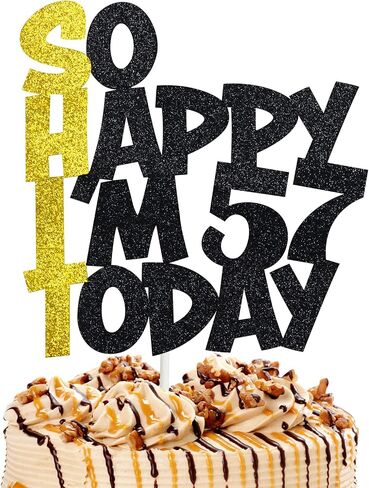 Funny 53rd Birthday Cake Topper For Men & Women - Happy 53rd Birthday Decorations - Black & Gold in Saudi Arabia