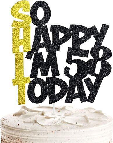 Funny 53rd Birthday Cake Topper For Men & Women - Happy 53rd Birthday Decorations - Black & Gold in Saudi Arabia