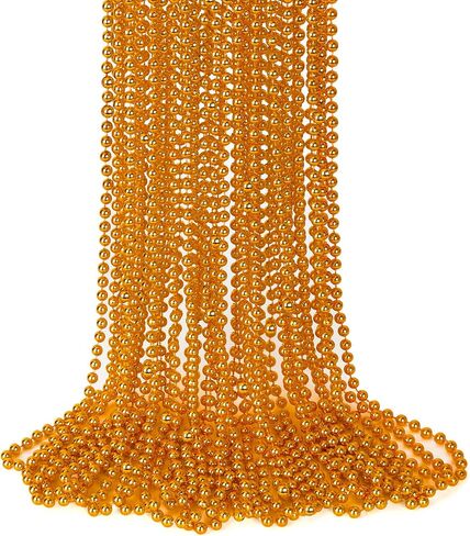 15PCS Mardi Gras Beads, Green Purple Gold Mardi Gras Necklace Accessories, 33" Round Festival Beads Carnival Party Favors Bulk, Beads Necklace for Parade Throws Party Decorations Costumes Supplies in Saudi Arabia