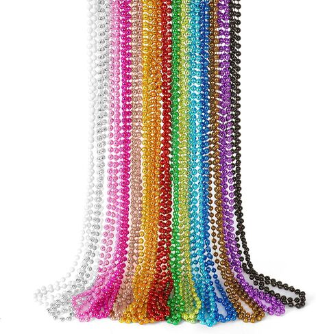 15PCS Mardi Gras Beads, Green Purple Gold Mardi Gras Necklace Accessories, 33" Round Festival Beads Carnival Party Favors Bulk, Beads Necklace for Parade Throws Party Decorations Costumes Supplies in Saudi Arabia
