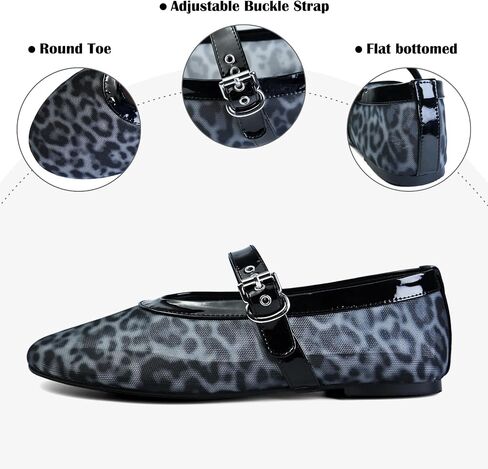 Mesh Ballet Flats for Women Buckle Strap Round Toe Wide Width Mesh Flats Casual Ballerina Shoes in Saudi Arabia