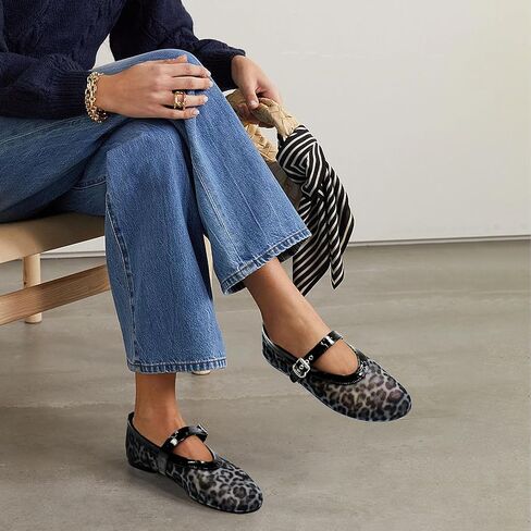 Mesh Ballet Flats for Women Buckle Strap Round Toe Wide Width Mesh Flats Casual Ballerina Shoes in Saudi Arabia