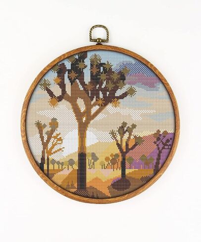 Joshua Tree National Park K463 Counted Cross Stitch KIT#2. Threads, Needles, Fabric and 4 Printed Color Schemes Inside. Embroidery Pattern Kit in Saudi Arabia