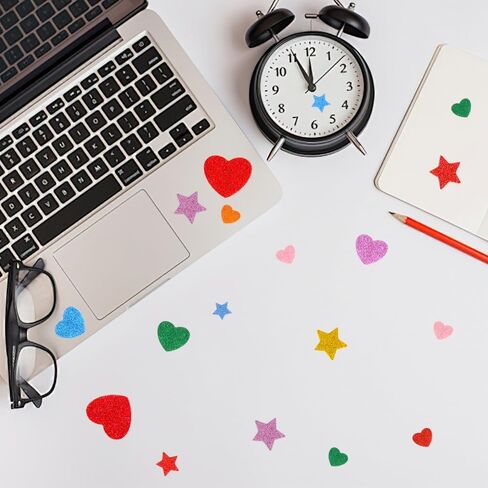 Foam Heart Stickers, Foam Stickers, 300PCS Heart Sticker for Kids Crafts, Self Adhesive Glitter Star Hearts Decorative Sticker Decals Colorful Valentine Hearts Sticker for Arts Crafts DIY Supplies in Saudi Arabia