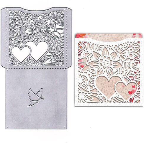 ABTOLS Metal 3D Envelopes Cutting Dies, Flower Gift Boxes Die Cuts Heart Frame Embossing Stencils Template Mould for Card Scrapbooking and DIY Craft Album Paper Card Decor in Saudi Arabia