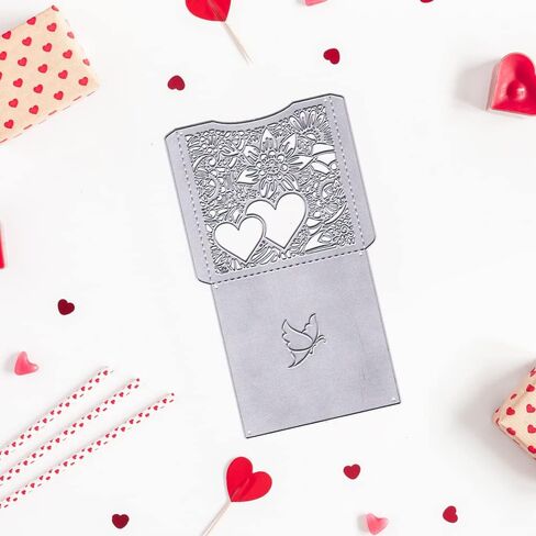 ABTOLS Metal 3D Envelopes Cutting Dies, Flower Gift Boxes Die Cuts Heart Frame Embossing Stencils Template Mould for Card Scrapbooking and DIY Craft Album Paper Card Decor in Saudi Arabia