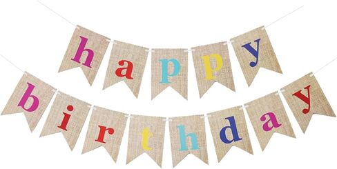Birthday Party Felt Banner Decorated with Orange Happy Birthday Banner in Kuwait