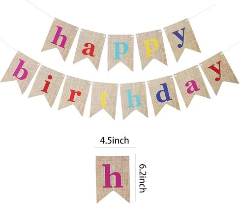 Birthday Party Felt Banner Decorated with Orange Happy Birthday Banner in Kuwait