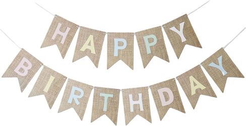 Birthday Party Felt Banner Decorated with Orange Happy Birthday Banner in Kuwait