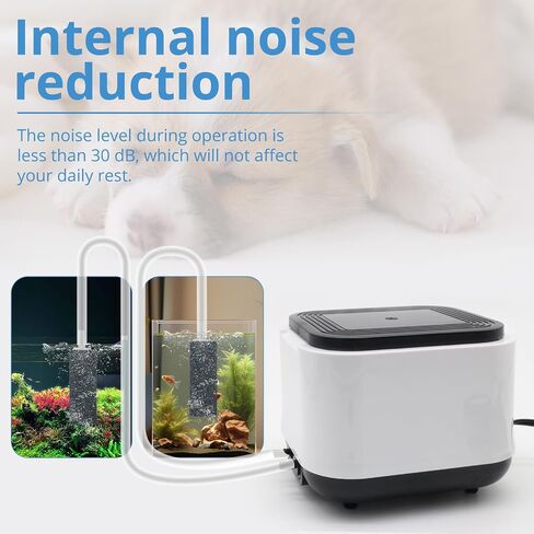 Professional Aquarium Air Pump with 2 Air Outlets Adjustable Aerator Ultra Quiet Powerful Operation for Fish Tanks 100-600 Gallon Multi-Voltage Design（108-260GPH） w/Air Stones in Saudi Arabia