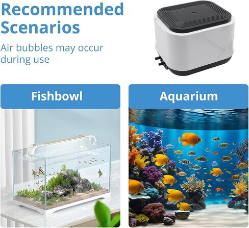 Professional Aquarium Air Pump with 2 Air Outlets Adjustable Aerator Ultra Quiet Powerful Operation for Fish Tanks 100-600 Gallon Multi-Voltage Design（108-260GPH） w/Air Stones in Saudi Arabia