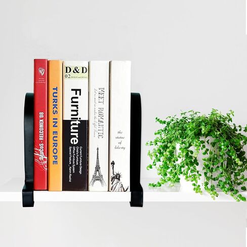 AJART Adjustable Book Ends for Shelves: Black Heavy Duty Bookends - Metal Clamp Book Organizer Storage Holders in Saudi Arabia
