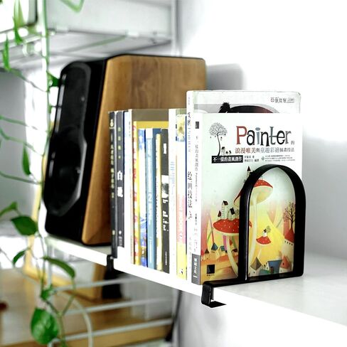 AJART Adjustable Book Ends for Shelves: Black Heavy Duty Bookends - Metal Clamp Book Organizer Storage Holders in Saudi Arabia