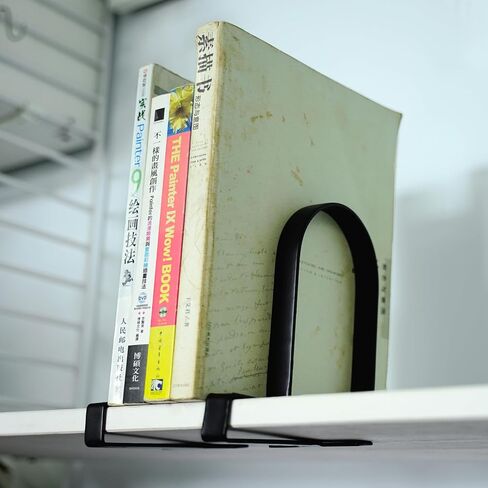 AJART Adjustable Book Ends for Shelves: Black Heavy Duty Bookends - Metal Clamp Book Organizer Storage Holders in Saudi Arabia