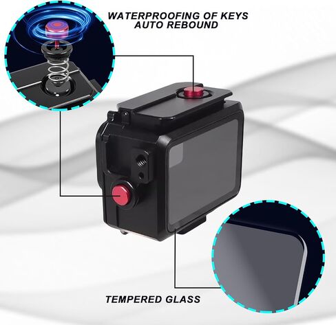 Waterproof Case for Gopro Hero 13 12 11 10 9 Accessories, SRUIM Underwater Diving 50M/164FT Protective Housing Shell for Go Pro Hero12 Action Camera with Bracket Accessories in Kuwait