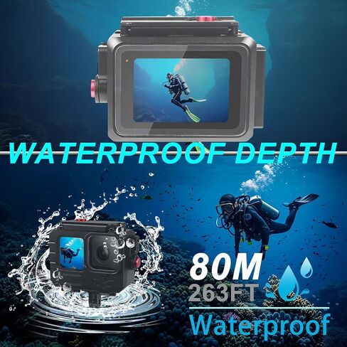 Waterproof Case for Gopro Hero 13 12 11 10 9 Accessories, SRUIM Underwater Diving 50M/164FT Protective Housing Shell for Go Pro Hero12 Action Camera with Bracket Accessories in Kuwait